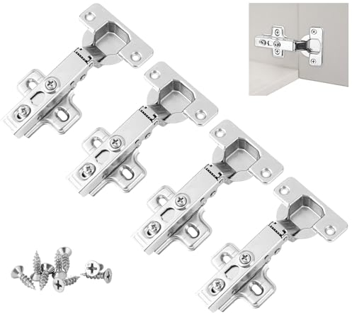 4 bisagras para puertas de armario, bisagras automáticas de cierre suave, bisagra de armario con ángulo de apertura de 100°, bisagra de armario con tornillos para puertas de armarios de cocina