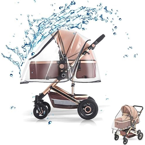 Itian Baby Universal Regenhülle mit Reißverschluss, Classic Regenschutz Kinderwagen, Schutz vor Regen Wind und Gute Luftzirkulation für Buggy und Sportwagen