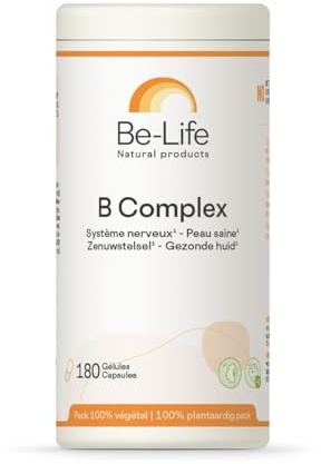 BE-LIFE | B Complex | Complément alimentaire | Régulation du stress | Maintien de la peau en bon état | Synergie de vitamines B | 180 Gélules