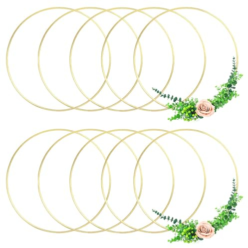 SinChic Anelli Artigianali in Metallo, 10 PCS, Oro, 75mm, Per Acchiappasogni, Festival, Ghirlande Macramè, Classici, Natale