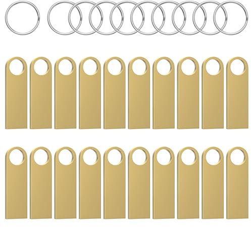 ABLAZE Mini chiavetta USB 8 GB 20 pezzi Oro impermeabile Penna USB 8 GB in metallo confezione da 20 pezzi per laptop, computer, TV, auto