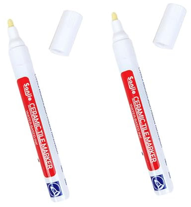 Grout Reviver Pen,Waterproof Grout Filler Pen,Tile Grout Pen for Bathroom Grout Joints, Lightweight Tile Filling Accessories for Restoring Faded Joints Tile 2pcs