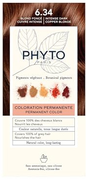 Phyto Paris - PhytoColor - Colorazione Permanente Colore 6.34 Biondo Scuro Ramato, 1 Kit