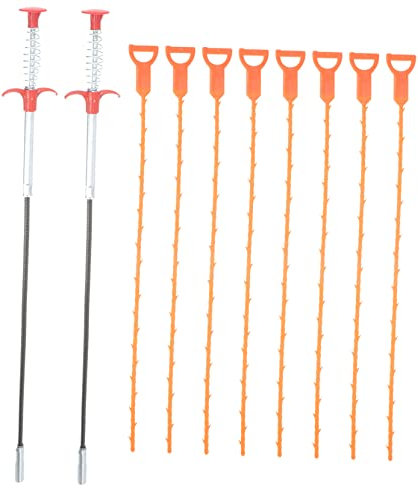 HOMSFOU Set Utensili Pulizia Scarichi Strumenti per Dragaggio Gancio per Scarico Pulitore per Compatibile Bagni e Cucine 5 Pezzi