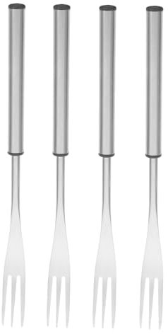 TOPPERFUN 4 Piezas Tenedores de Fondue Inoxidable Queso y Chocolate Mangos Resistentes Calor Utensilios Reuniones Familiares y Bbq Postres y Dips