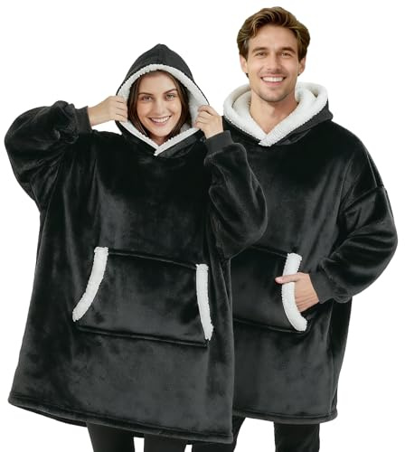 BTONGE Överdimensionerad huvtröja supermjuk, varm och mysig sherpa bekväm för vuxna män, kvinnor och tonåring snuggle