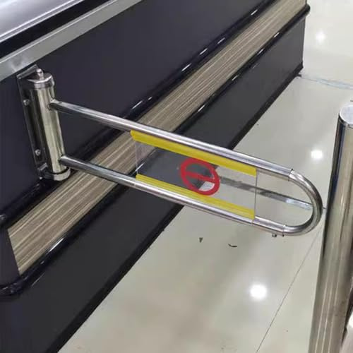 Entrance Safety Gate for Channel Supermarket Shopping Malls, Retractable Import Export Barriers Guard, 1 2 4 Pcs Swing Gate Revolving Door(Silver+yellow,4pcs)