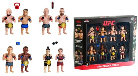 P.M.I. UFC 2.5-Inch Collectible Figures 8-Pack Deluxe Box – Includes 8 Fighters with Accessories, Realistic Poses, and Officially Licensed UFC Collectibles by