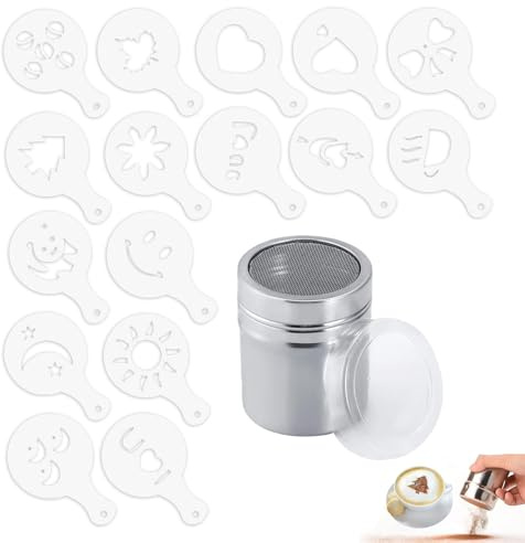 Spargitore per zucchero a velo, spargicacao per cappuccino, spargitore per zucchero a velo, spargisale in acciaio inox, spargicacao per cioccolato, cottura e cottura