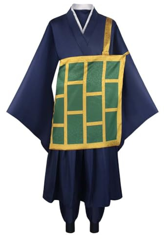 Jilijia Geto Suguru cosplay-kläder, anime-karaktär, Geto Suguru kimono, kostym, blå rock, komplett set, halloweenfest, utklädning för män