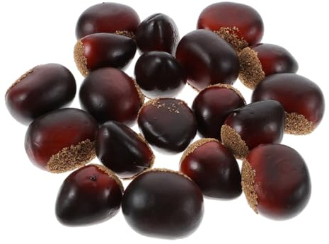 Kichvoe Zucche Decorative 30 Pezzi di Castagne Ornamentali Finte in Polietilene per Decorazioni Casa e Party Setups, Resistenti e Facili da Coordinare
