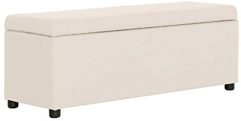 Plumbpyr Panca con vano portaoggetti 116 cm, in poliestere, moderna panchina per corridoio e soggiorno, panca scandinava, resistente per spogliatoio e ingresso
