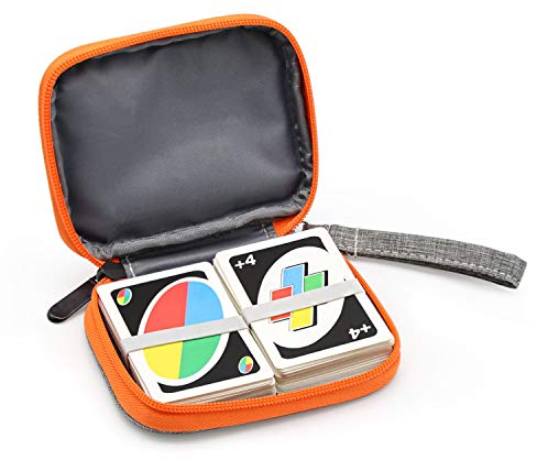 YSAGi Travel mit UNO-Tasche Kompatibles Kartenspiel, Platz für bis zu 150 Karten, weiches Tuch Wasserdichter Rundumschutz Kompatible UNO-Karte für Spiele im Freien oder Camping (Grau)