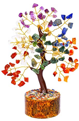 SUBSH Chakra Tree - Healing Crystal Tree - Crystals and Gemstones - Birthday Gift for Women - Crystal Tree of Life - Money Tree - Home Office Decor - Spiritual Gift - Good Luck Tree