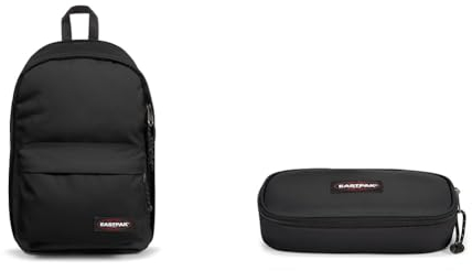 EASTPAK BACK TO WORK Rucksack, 27 cm, 27 L, Black (Schwarz) & OVAL SINGLE Federmäppchen, 84 cm, 80 L, Black (Schwarz)