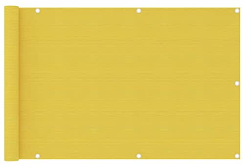 Camerina Balkon-Sichtschutz Gelb 90x400 cm HDPE BalkongeläNder Sichtschutz Balkonsichtschutz