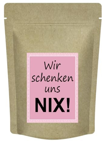Wir schenken uns NIX! - Das kleine Tee Geschenk mit einem bißchen NICHTS – Früchtetee Erdbeer-Orangen Geschmack | Tee Geschenkidee für besondere Momente Nichts schenken - 70 g