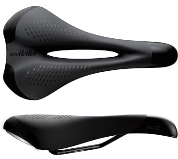 Selle Italia S3 Gel Flow - Sella Bicicletta da Strada con Strato in Gel Morbido, Comodo Foro Flow, Telaio in Fec Alloy - Taglia S3, Nero