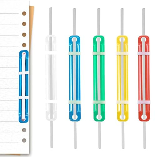 VZU 50Pcs Paper Fasteners – Colored Prong Clips for School & Office