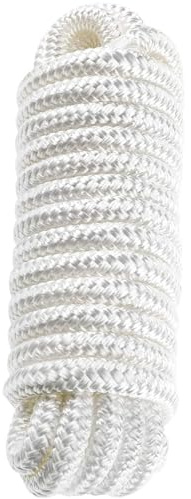 BOOMSTART Förtöjningslina i Dubbelflätad Nylon, 16 mm (5/8)×7,6 m (25 ft), 38 cm (15) Splitsat Öga, Brottstyrka 3 500 kg (7 700 lbs), Arbetslast 700 kg (1 540 lbs) – För Båtar upp till 13,7m (45 ft)