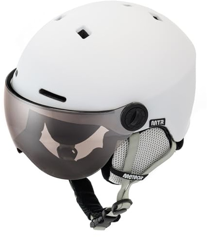 meteor Casco da Sci e Snowboard con Occhiali - per Giovani e Adulti - Regolabile Ski Helmet per Gli Sport Invernali - Leggero Ventilato