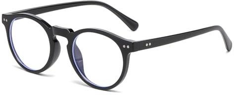 YAMEIZE Occhiali Rotondi per il Luce Blu - per Donna e Uomo Piccoli Occhiali Rotondi per la Luce Blu Anti Luce Blu Occhiali da per Computer