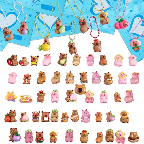 AYNKH 40 piezas delfín de agua, mini capybara luminoso, bolsa ciega, muñeca de resina de Capybara, delfín de agua brillante, juguetes, decoración de escritorio y teléfono móvil, regalos, mini figuras