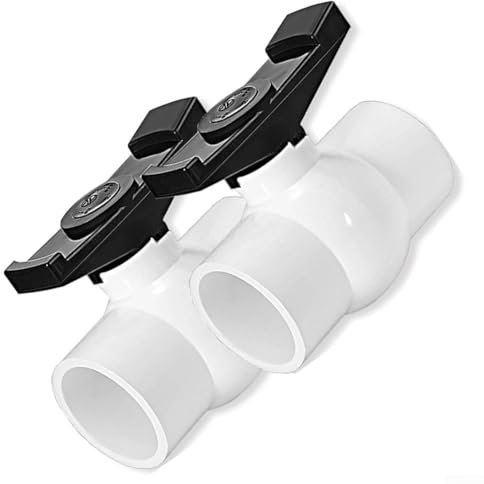 Lot de 2 valves d'arrêt en PVC de 5,1 cm, contrôle efficace du débit d'eau, pression nominale de 150 psi, le colis contient 2 valves