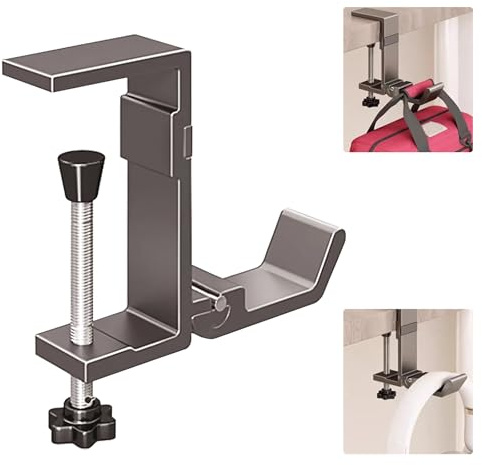 Noekye Headphone Headset Headphones Stand Holder Hanger Hook Office Gaming Under Desk Accessories Organizers Adjustable, Grey