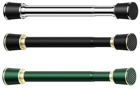 Bastone per tenda telescopico in metallo, senza fori, 40-500 cm, 33 mm, asta estensibile per doccia e appendiabiti, per armadi e bagni, colore verde, design extra lungo