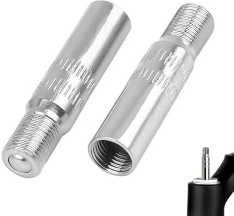 2 prolunghe gonfiatore pneumatico Trotinette 39 mm, prolunga valvola pneumatica in lega di alluminio con valvola a prova di perdite, estensione rigida, compatibile con monopattino elettrico, auto