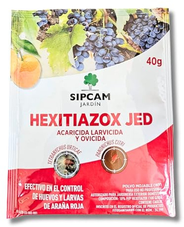 Hexitiazox JED 40 GR Insecticida y Acaricida contra Araña Roja MUY EFECTIVO | Acaricida, Insecticida y Ovicida contra Araña Roja 40 GR para 40 litros de Agua | Uso No Profesional | Nexum Market