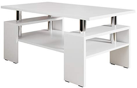 Mirjan24 Couchtisch Cube, geeignet als Elegante Sofatisch fürs Wohnzimmer, stilvoll Kaffeetisch (Weiß)