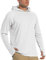 TACVASEN Men's Sun Protection Hoodie UPF 50+ UV Long Sleeve T-Shirts with Hood Sports Tops Outdoor Hiking Shirt White
