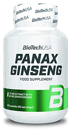 BioTechUSA Panax Ginseng | 75 mg natürlicher koreanischer Ginseng-Extrakt | 60 mg Ginsenoside | 60 Kapseln