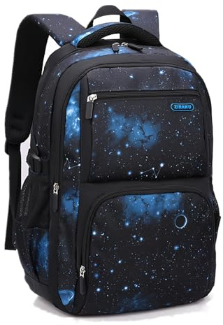 Galaxy School-Bag Backpack and Lunch-Bag Set for Boys Middle-School Elementary Rucksack