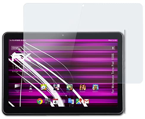 atFoliX Protection Écran Film de verre en plastique compatible avec Wortmann Terra Pad 1006 Verre film protecteur, 9H Hybrid-Glass FX Protection Écran en Verre trempé de plastique