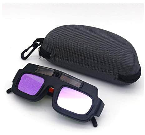 ZONADAH Glasses Eyes Protection Goggles for Welding Solar Auto Darkening Welding Safety Protective Tools PC Lens Welding Soldering Sight Protection with Glasses Case