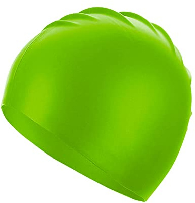 Uttpll Cuffia da nuoto per donne uomini e uomini, in silicone, impermeabile, per piscina, cappello da bagno elastico, per capelli lunghi e corti, unisex, per adulti, verde erba
