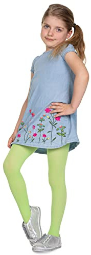 looksy Collant In Microfibra Per Bambina Morbidi Ed Elasticizzati Calze Collant Resistenti Per Uniforme Scolastica Verde Erba 9-10 Anni