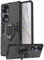 DERHAN Case for honor 70 5G, Shockproof Armour Phone Case with 360° Rotating Stand, Hard PC TPU Silicone Protective Cover Bumper - Black