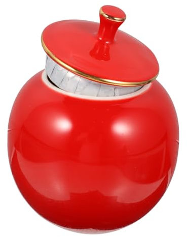 Cabilock Ceramic Tea Leaf Jar Candy Storage Jar Red Glaze Airtight Food Storage Container Small Ceramic Sugar Canister for Kitchen