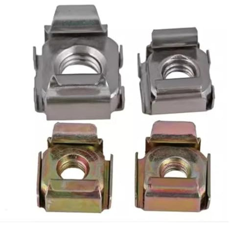 jiuxinyun 5 Stück M4 M5 M6 ~ M12 304 Edelstahl/farbig verzinkt, quadratisch, elastisch, Rackmontage, Serverschrank, Regalclip, schwimmende Käfigmutter(304 Stainless Steel,M6-5pcs)