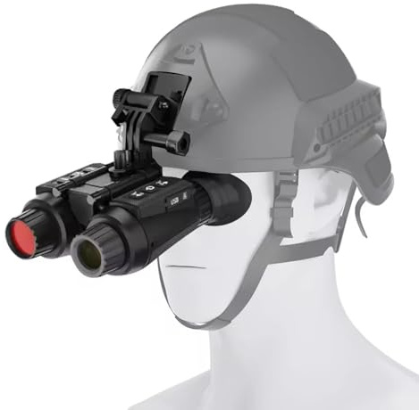 SUZLAZYR Nattvisionsglasögon huvudmonterade, 3D 4K mörkerseende kikare för vuxna, digitala infraröda kikare för jakt camping utomhusövervakning, klar syn på natten