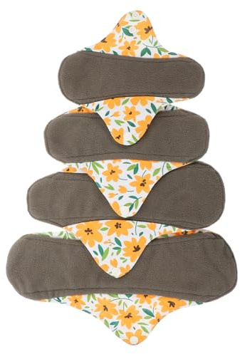 TOVINANNA 4piezas Compresas Sanitarias Reutilizables y Lavables Para Mujer Absorbentes y Transpirables Almohadillas Menstruales Higiene Femenina Ecológica