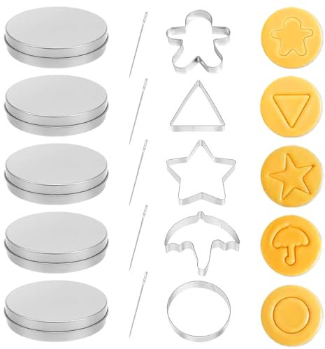 MUNSKT 15 stampi per biscotti coreani per dolci, include ombrello, triangolo, stella, rotondo e omino di pan di zenzero, kit per biscotti, torte, pasticcini