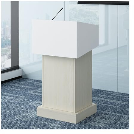 Bärbar träpodium för presentationer, hållbar konferenspulpet med lådor, ekpulpet för kyrkor, 73x127 cm, robust och elegant design
