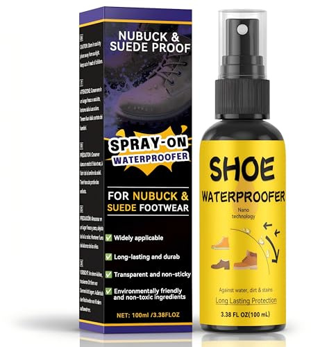 Shoe Protector Spray 100ml, Waterproof Shoe Spray Quick-Dry Waterproof Spray for Shoes and Boots, Rain and Dirt Repellent for Sneakers, Leather, Suede and Canvas, Ideal Outdoor Universal (Black)