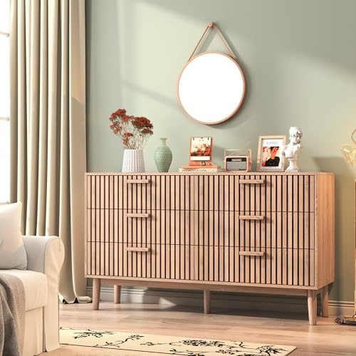 Henunem Meuble de Rangement en Bois, Commode 6 tiroirs,Meuble Profondeur 30cm, Armoire à tiroir avec Dispositif Anti-basculement, Commode d'enfant, commodes Chambre pour Chambre, Salon, Entrée