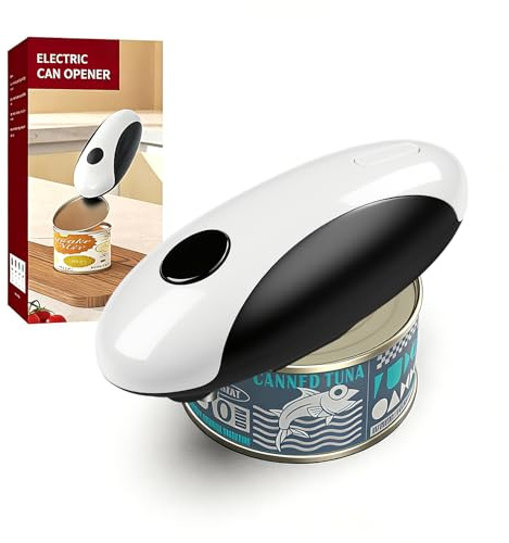 Rankomu Apriscatole elettrico automatico, portatile, ricaricabile, con magnete per tutte le lattine, ricarica di tipo C, senza fili, per casa e campeggio (16 x 6,5 x 5,5 cm)